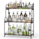 EKNITEY Bathroom Organizer Shelf Countertop Kitchen Counter Organizer 3 Tier Bathroom Counter Shelves for Makeup Vanity Organizer Brown No Assembly