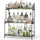 EKNITEY Bathroom Organizer Shelf Countertop Kitchen Counter Organizer 3 Tier Bathroom Counter Shelves for Makeup Vanity Organizer Brown No Assembly