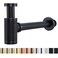 RANDOM Brass Contemporary Round Bottle P Trap 1 14Basin Sink Waste Drain P Trap Kit Oil Rubbed Bronze