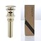 RANDOM Brushed Gold Sink Drain with Overflow Bathroom Pop Up Drain Stopper for Assembly Vessel Sink Solid Brass 83006BG