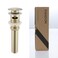 RANDOM Brushed Gold Sink Drain with Overflow Bathroom Pop Up Drain Stopper for Assembly Vessel Sink Solid Brass 83006BG