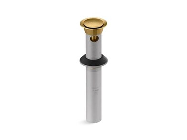 KOHLER K253222MB Bathroom Sink Clicker Drain with Tailpiece Overflow Premium Durable Metal Corrosion Resistant Vibrant Brushed Moderne Brass