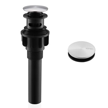 KENES Bathroom Sink Drain Stopper Pop up Sink Drain with Overflow Brushed Nickel Lavatory Bathroom Vanity Sink Drain Assembly Builtin AntiClogging Strainer
