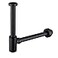 SEABEFORE Brass Round Bottle PTrap 1 14 Adjustable Basin Sink Waste Drain Trap Kit Matte Black P Trap