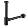 SEABEFORE Brass Round Bottle PTrap 1 14 Adjustable Basin Sink Waste Drain Trap Kit Matte Black P Trap