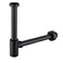 SEABEFORE Brass Round Bottle PTrap 1 14 Adjustable Basin Sink Waste Drain Trap Kit Matte Black P Trap