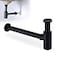 HAMOLER Round Bottle PTrap 1 14 Adjustable Bathroom Basin Sink Waste Trap Drain Kit Bathroom Bottle P Trap Waste Pipe Matte Black