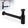 HAMOLER Round Bottle PTrap 1 14 Adjustable Bathroom Basin Sink Waste Trap Drain Kit Bathroom Bottle P Trap Waste Pipe Matte Black