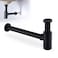 HAMOLER Round Bottle PTrap 1 14 Adjustable Bathroom Basin Sink Waste Trap Drain Kit Bathroom Bottle P Trap Waste Pipe Matte Black