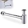 HAMOLER Chrome Round Bottle PTrap 1 14 Adjustable Bathroom Basin Sink Waste Trap Drains Kit Adjustable Height Waste Traps Drain Tube Bottle P Trap Drain Kit
