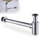 HAMOLER Chrome Round Bottle PTrap 1 14 Adjustable Bathroom Basin Sink Waste Trap Drains Kit Adjustable Height Waste Traps Drain Tube Bottle P Trap Drain Kit