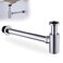 HAMOLER Chrome Round Bottle PTrap 1 14 Adjustable Bathroom Basin Sink Waste Trap Drains Kit Adjustable Height Waste Traps Drain Tube Bottle P Trap Drain Kit