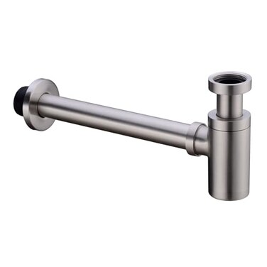 orhemus Brass Round Bottle P Trap Basin Sink Waste Trap Drain Tube Kit Adjustable Height Brushed Nickel Finished