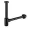 SWHYGER Contemporary Solid Brass Bottle P Trap Round 1 14 With 1181 inch Slip Joint Extension Tube Basin Sink Waste Drain P Trap For KitMatte Black