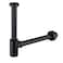 SWHYGER Contemporary Solid Brass Bottle P Trap Round 1 14 With 1181 inch Slip Joint Extension Tube Basin Sink Waste Drain P Trap For KitMatte Black
