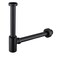 SWHYGER Contemporary Solid Brass Bottle P Trap Round 1 14 With 1181 inch Slip Joint Extension Tube Basin Sink Waste Drain P Trap For KitMatte Black
