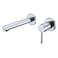 SUMERAIN Wall Mount Faucet for Bathroom Sink Modern Chrome Bathroom Faucet Single Handle with Brass Valve