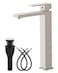 gotonovo Vessel Sink Faucet Single Handle Tall Bathroom Faucet One Hole Modern Lavatory Vanity Basin Mixer Tap Matching Supply Hoses and Pop up Drain Without Overflow Brushed Nickel
