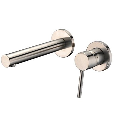 Sumerain Wall Mount Bathroom Faucet Brushed NickelValve Included