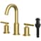 TRUSTMI Bathroom Faucet 3 Hole Brushed Gold 8 Inch Widespread Brass Bathroom Vanity Sink Faucets in Gold with Swivel Spout Include Overflow Drain and cUPC Supply Lines