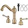 Aolemi 8 Inch Widespread Bathroom Sink Faucet 3 Hole Deck Mount Vanity Basin Mixer Tap with Pop Up Drain Assembly Antique Brass Double Lever Handle