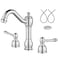 Aolemi 8 Inch Widespread Bathroom Sink Faucet 3 Hole Deck Mount Vanity Basin Mixer Tap with Pop Up Drain Assembly Polish Chrome Double Lever Handle