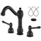 Aolemi 8 Inch Widespread Bathroom Sink Faucet 3 Hole Deck Mount Vanity Basin Mixer Tap with Pop Up Drain Assembly Matte Black Double Lever Handle