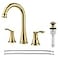 PARLOS Brushed Gold Widespread Double Handles Bathroom Faucet with Pop Up Drain and cUPC Faucet Supply Lines Demeter 1365108