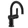 Moen Cia 6221BL Single Handle Bathroom Sink Faucet with Deckplate Included Includes Optional Brushed Gold Accents Matte Black
