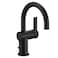 Moen Cia 6221BL Single Handle Bathroom Sink Faucet with Deckplate Included Includes Optional Brushed Gold Accents Matte Black
