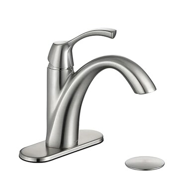 TimeArrow Brushed Nickel 1Handle Single Hole Bathroom Faucet 3Hole Deck Plate PopUp Drain and Water Supply Lines Included TAF206BN