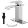 BATHLAVISH Chrome Waterfall Bathroom Sink Faucet Solid Brass Single Handle Bathroom Faucet 1 Hole Waterfall Spout Single Handle Polished Chrome Vanity Lavatory RV with Pop Up Drain