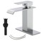 BATHLAVISH Chrome Waterfall Bathroom Sink Faucet Solid Brass Single Handle Bathroom Faucet 1 Hole Waterfall Spout Single Handle Polished Chrome Vanity Lavatory RV with Pop Up Drain