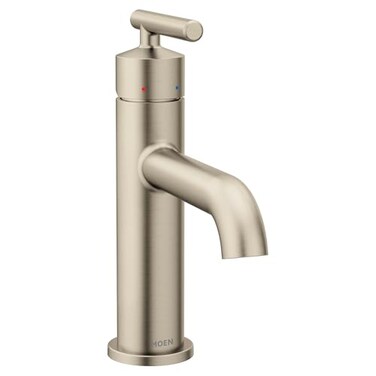 Moen Gibson OneHandle Single Hole Modern Bathroom Sink Faucet with Optional Deckplate Brushed Nickel 6145BN