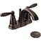 Moen Brantford OilRubbed Bronze TwoHandle LowArc Traditional Centerset Bathroom Faucet with Drain Assembly 6610ORB