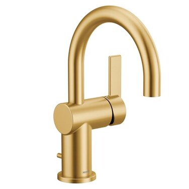 Moen Cia 6221BG Single Handle Bathroom Sink Faucet with Deckplate Included Brushed Gold