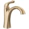 Delta Arvo Brushed Gold Bathroom Faucet 1 Hole Single Hole Bathroom Sink Faucet for Vanity PushPop Drain Assembly Champagne Bronze 15840LFCZ