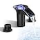 DOLGABA Waterfall Faucet for Bathroom Sink LED Bathroom Faucet 3 Hole 8 Inch Widespread Vanity Faucet with 2 Handle 3 Color Changing Light Matte Black