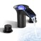 DOLGABA Waterfall Faucet for Bathroom Sink LED Bathroom Faucet 3 Hole 8 Inch Widespread Vanity Faucet with 2 Handle 3 Color Changing Light Matte Black