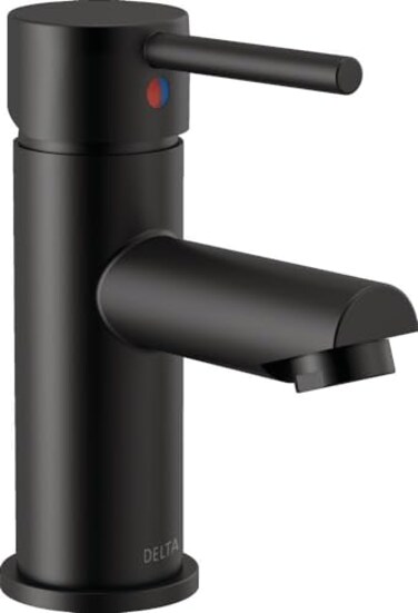 Delta 559LFGPMPP Modern 1 GPM Single Hole Bathroom Faucet with PopUp Drain Assembly Matte Black