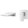 Aolemi Wall Mount Bathroom Faucet Brass Polished Chrome Waterfall Spout Single Handle Roughin Valve Included