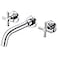 sumerain Wall Mount Bathroom FaucetCross 2Handle in Modern Chrome FinishRoughin Valve Included