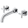 sumerain Wall Mount Bathroom FaucetCross 2Handle in Modern Chrome FinishRoughin Valve Included