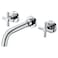 sumerain Wall Mount Bathroom FaucetCross 2Handle in Modern Chrome FinishRoughin Valve Included