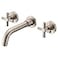 sumerain Wall Mount Bathroom Faucet NickelCross Handles and Roughin Valve Included