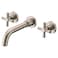 sumerain Wall Mount Bathroom Faucet NickelCross Handles and Roughin Valve Included