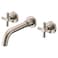 sumerain Wall Mount Bathroom Faucet NickelCross Handles and Roughin Valve Included