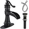 BATHFINESSE Oil Rubbed Bronze Deck Mounted SingleHandle Lavatory Faucet with Pop Up Drain Stopper and Overflow Ideal for Sink and Bathroom