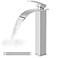 Airuida Vessel Sink Faucet Tall Waterfall Bathroom Faucet Single Handle One Hole Mixer Bowl Tap with Large Rectangular Spout Bar Sink Faucet Lavatory VanityChrome Polish