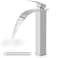Airuida Vessel Sink Faucet Tall Waterfall Bathroom Faucet Single Handle One Hole Mixer Bowl Tap with Large Rectangular Spout Bar Sink Faucet Lavatory VanityChrome Polish